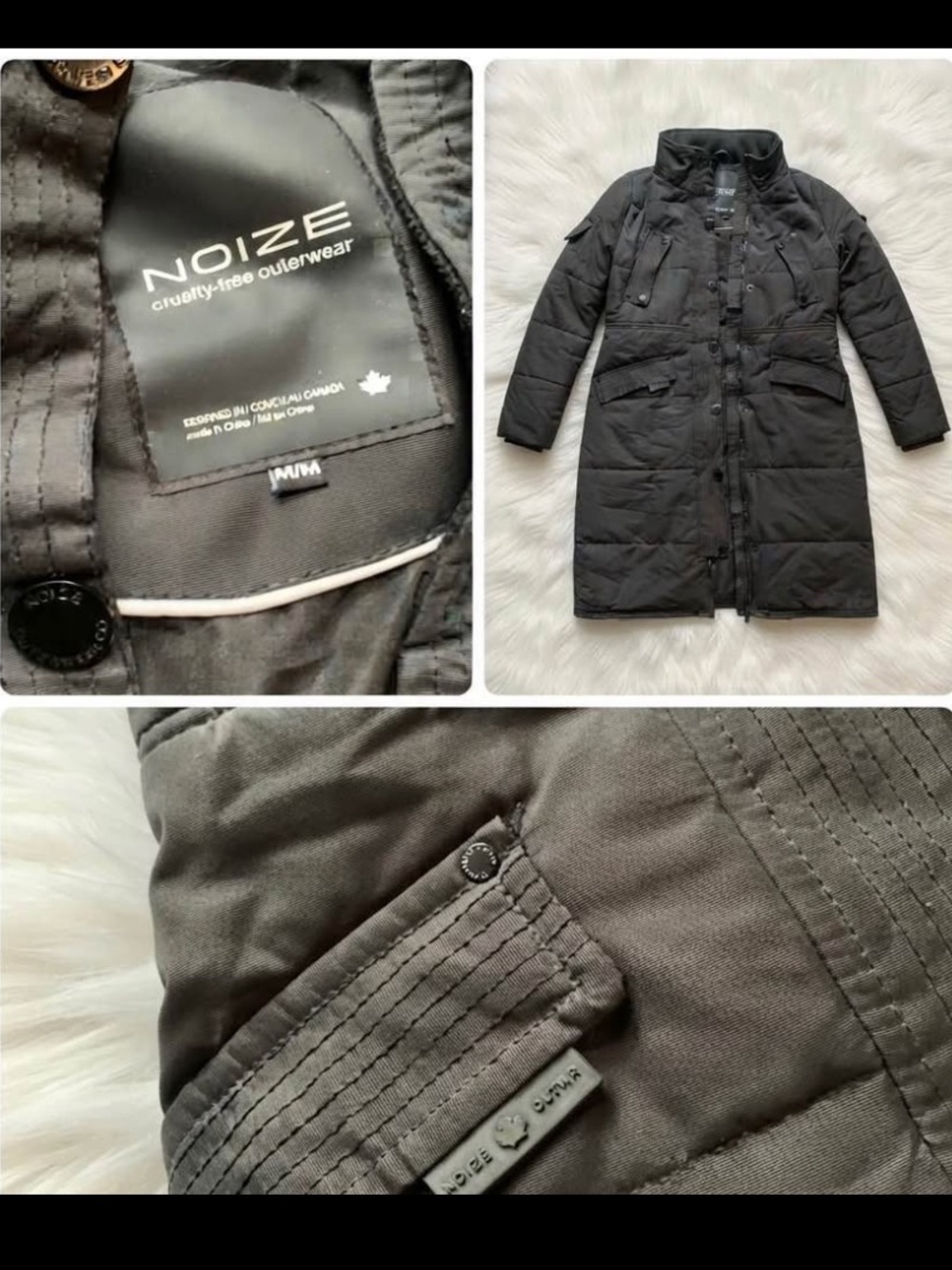 Noize Black Long Men's Puffer Coat - Cruelty-Free Outerwear